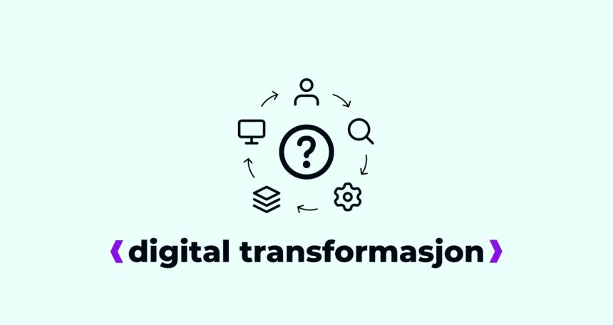 digital transformasjon ikoner plasert i sirkel