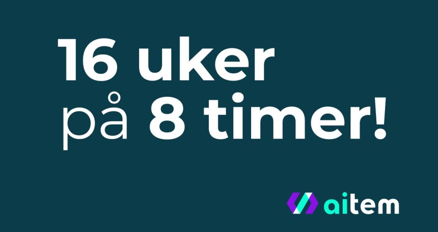 tekstplakat 16 uker på 8 timer.